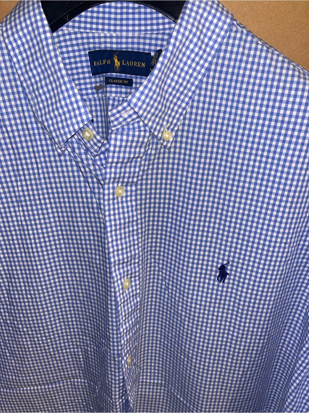 Polo Ralph Lauren Men’s Blue Check XXL (18.5”) Classic Fit B/F Shirt Mint